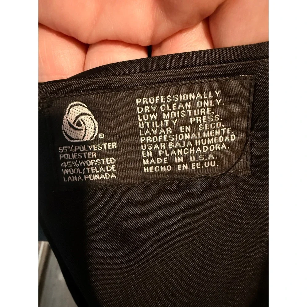 Stafford American Craftsmen Mens 42R Black DoubleBreasted Suit Jacket Wool Blend
